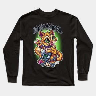 Heavy Meowtal (Orange cat) Long Sleeve T-Shirt